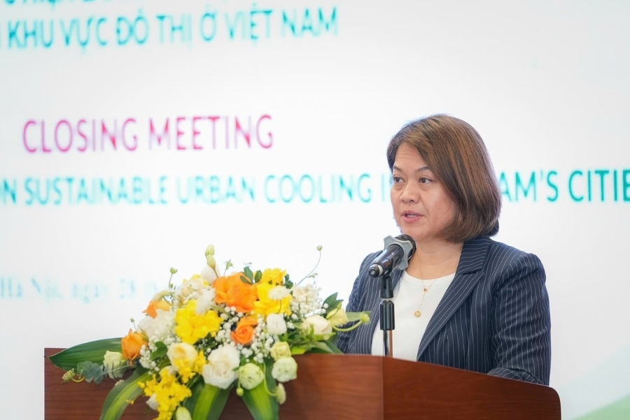 Bà Maria Cecilia Pana, Phó trưởng đại diện GGGI tại Việt Nam: Việt Nam là một quốc gia đang phát triển, việc huy động nguồn lực trong nước và quốc tế để triển khai thực hiện các mục tiêu, chiến lược này là rất quan trọng để có thể nhân rộng các mô hình, giải pháp làm mát bền vững trên toàn quốc.