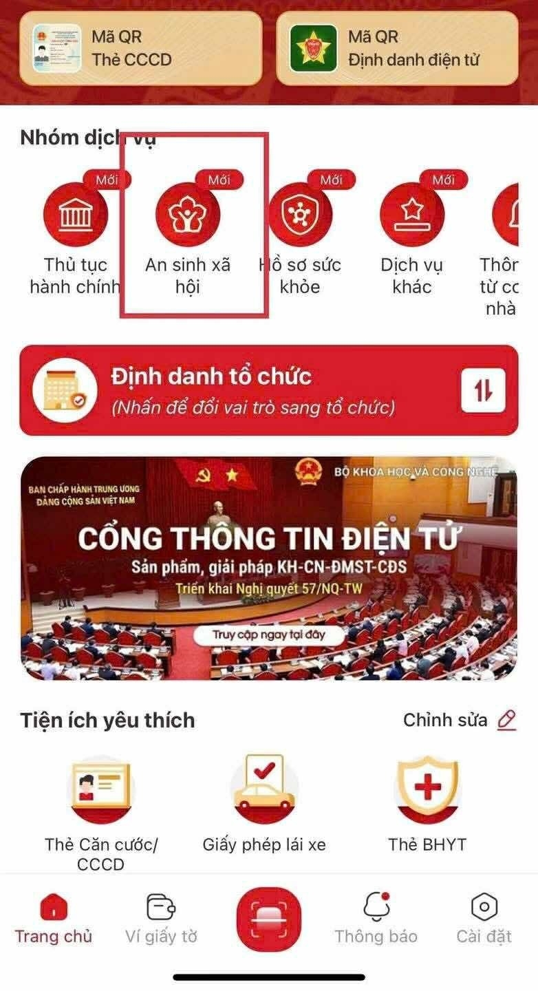 Hướng dẫn liên kết tài khoản an sinh xã hội trên VNeID để nhận tiền quà tặng dịp 2/9.