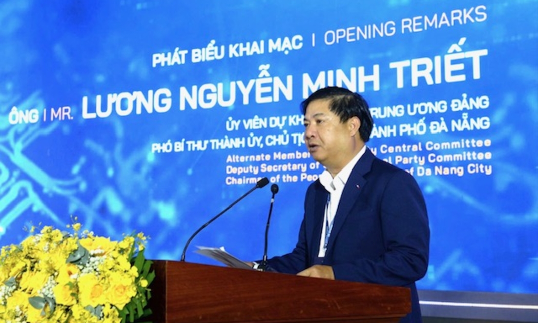 Chủ tịch UBND thành phố Đà Nẵng Lương Nguyễn Minh Triết phát biểu tại sự kiện Ngày vi mạch bán dẫn Đà Nẵng năm 2025.