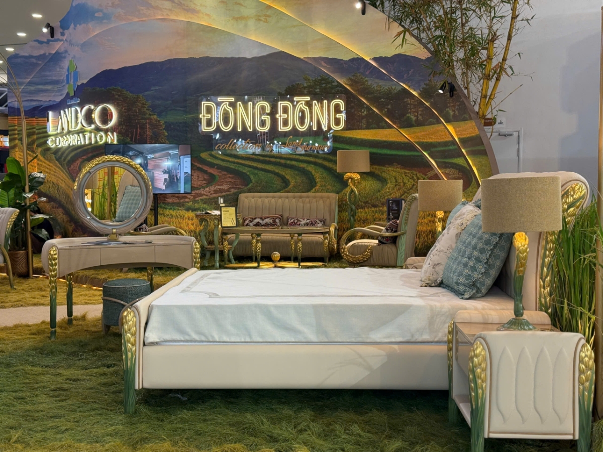 Không gian phòng ngủ ‘Cất cánh từ cội nguồn’ của Landco là sự kết hợp hoàn hảo giữa truyền thống và hiện đại
