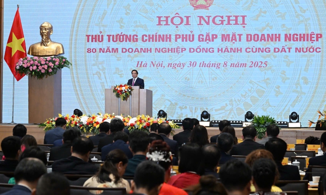 Thủ tướng Phạm Minh Chính phát biểu tại Hội nghị gặp mặt doanh nghiệp với chủ đề
