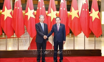Chủ tịch Quốc hội Trần Thanh Mẫn hội đàm với Ủy viên trưởng Nhân đại toàn quốc Trung Quốc Triệu Lạc Tế