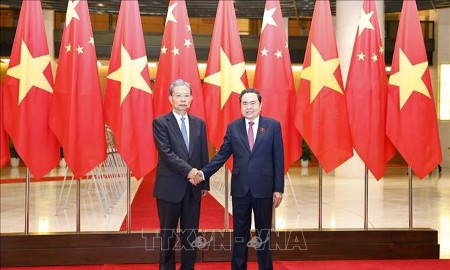 Chủ tịch Quốc hội Trần Thanh Mẫn hội đàm với Ủy viên trưởng Nhân đại toàn quốc Trung Quốc Triệu Lạc Tế
