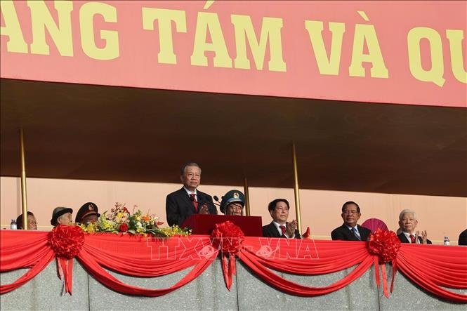 Tổng Bí thư Tô Lâm đọc Diễn văn Kỷ niệm 80 năm Cách mạng tháng Tám thành công và Quốc khánh 2-9. Ảnh: TTXVN