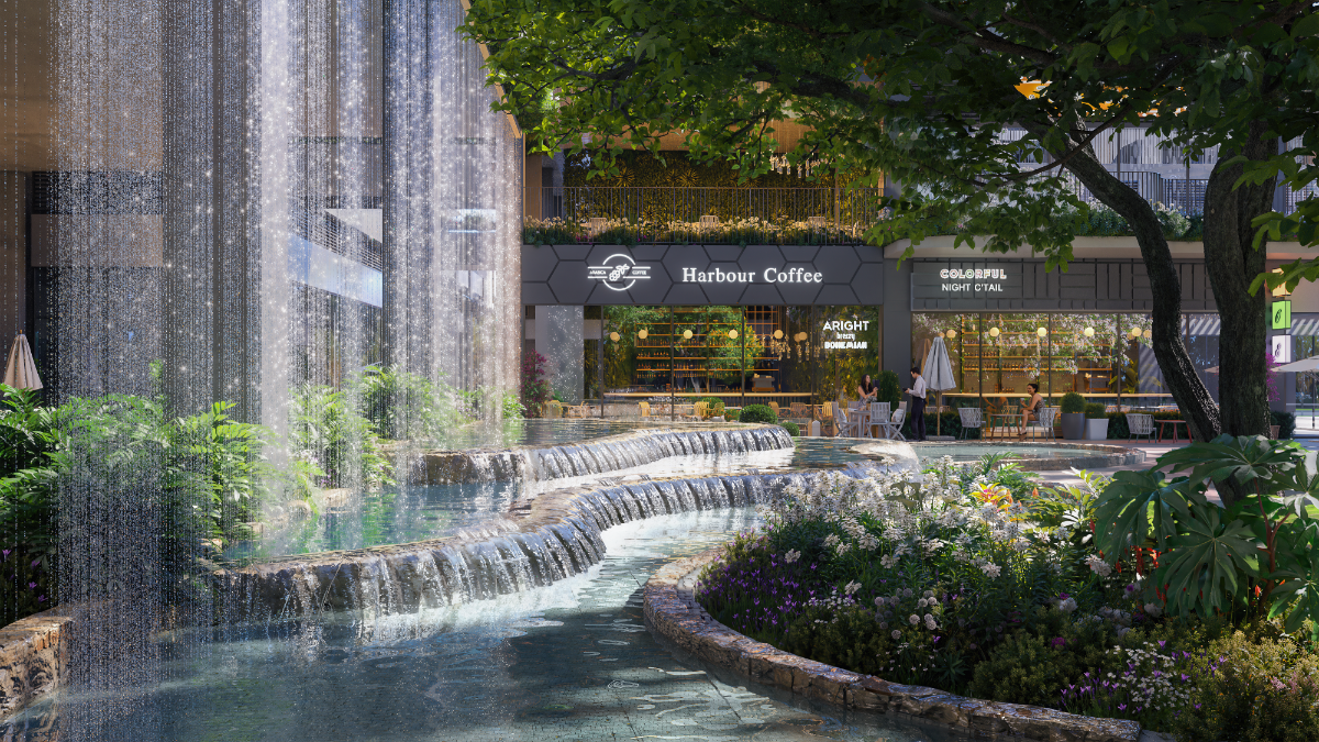 Không gian xanh, cảnh quan tươi đẹp tạo cảm giác dễ chịu, thư thái khi mua sắm.