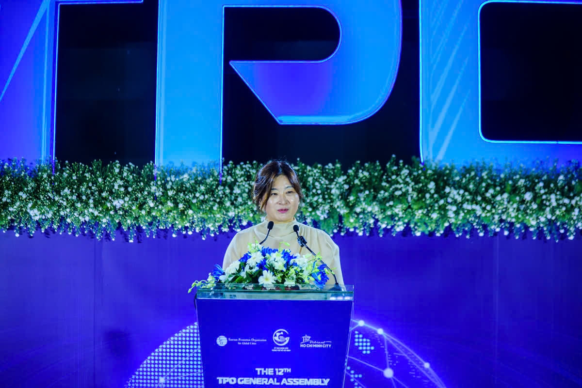 Bà Kang Da-eun, Tổng Thư ký TPO, phát biểu chào mừng. Ảnh: Cổng thông tin điện tử TP.HCM