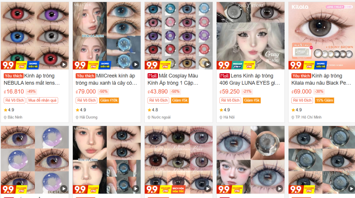 Kính áp tròng cũng được nhiều bạn trẻ mắt hoàn toàn khỏe mạnh lựa chọn sử dụng với mục đích làm đẹp