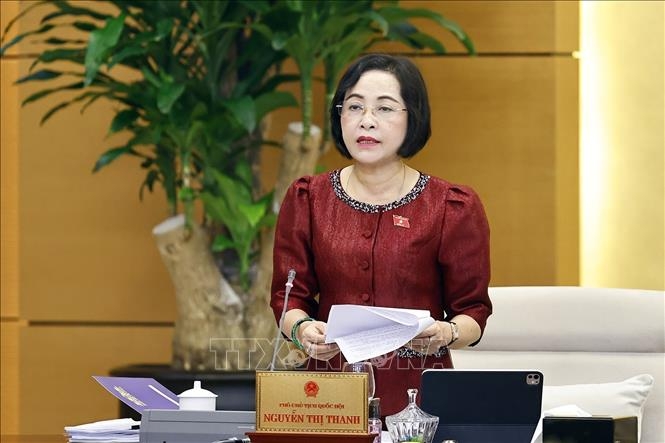 Phó Chủ tịch Quốc hội Nguyễn Thị Thanh phát biểu. Ảnh: TTXVN.