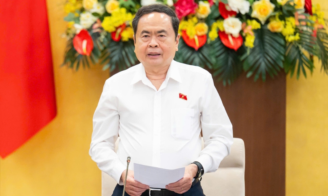 Chủ tịch Quốc hội Trần Thanh Mẫn phát biểu khai mạc Phiên họp thứ 49 của Ủy ban Thường vụ Quốc hội. Ảnh: Quốc hội.