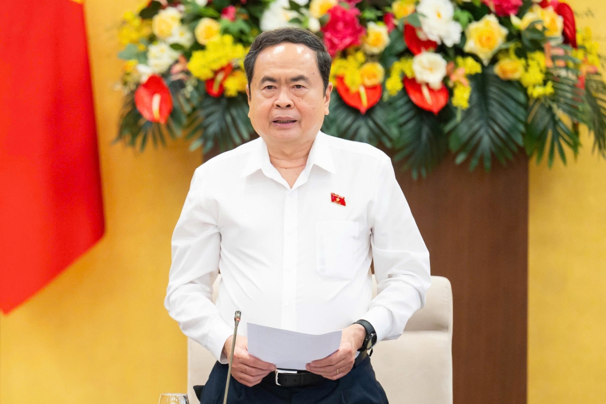 Chủ tịch Quốc hội Trần Thanh Mẫn phát biểu khai mạc Phiên họp thứ 49 của Ủy ban Thường vụ Quốc hội. Ảnh: Quốc hội.