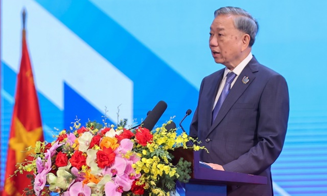 Tổng Bí thư Tô Lâm phát biểu tại Lễ kỷ niệm 80 năm truyền thống ngành Giáo dục và khai giảng năm học mới 2025-2026 sáng ngày 5/9/2025 - Ảnh: VGP.