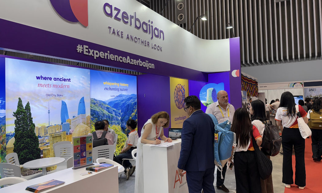 Gian hàng quốc gia của Azerbaijan tại Hội chợ Du lịch Quốc tế Thành phố Hồ Chí Minh (ITE HCMC) 2025 - Ảnh: Đại sứ quán Azerbaijan tại Hà Nội.