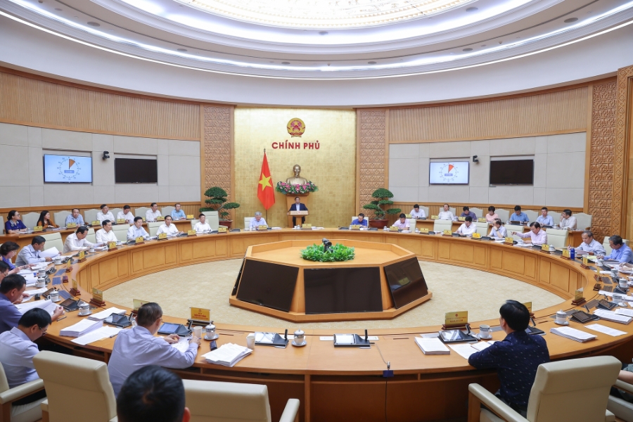 Thủ tướng Phạm Minh Chính chủ trì phiên họp Chính phủ tháng 8/2025 - Ảnh: VGP/Nhật Bắc