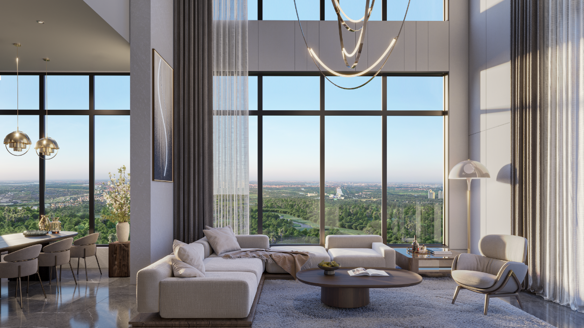 Tầm nhìn không giới hạn tại căn hộ Sky duplex.