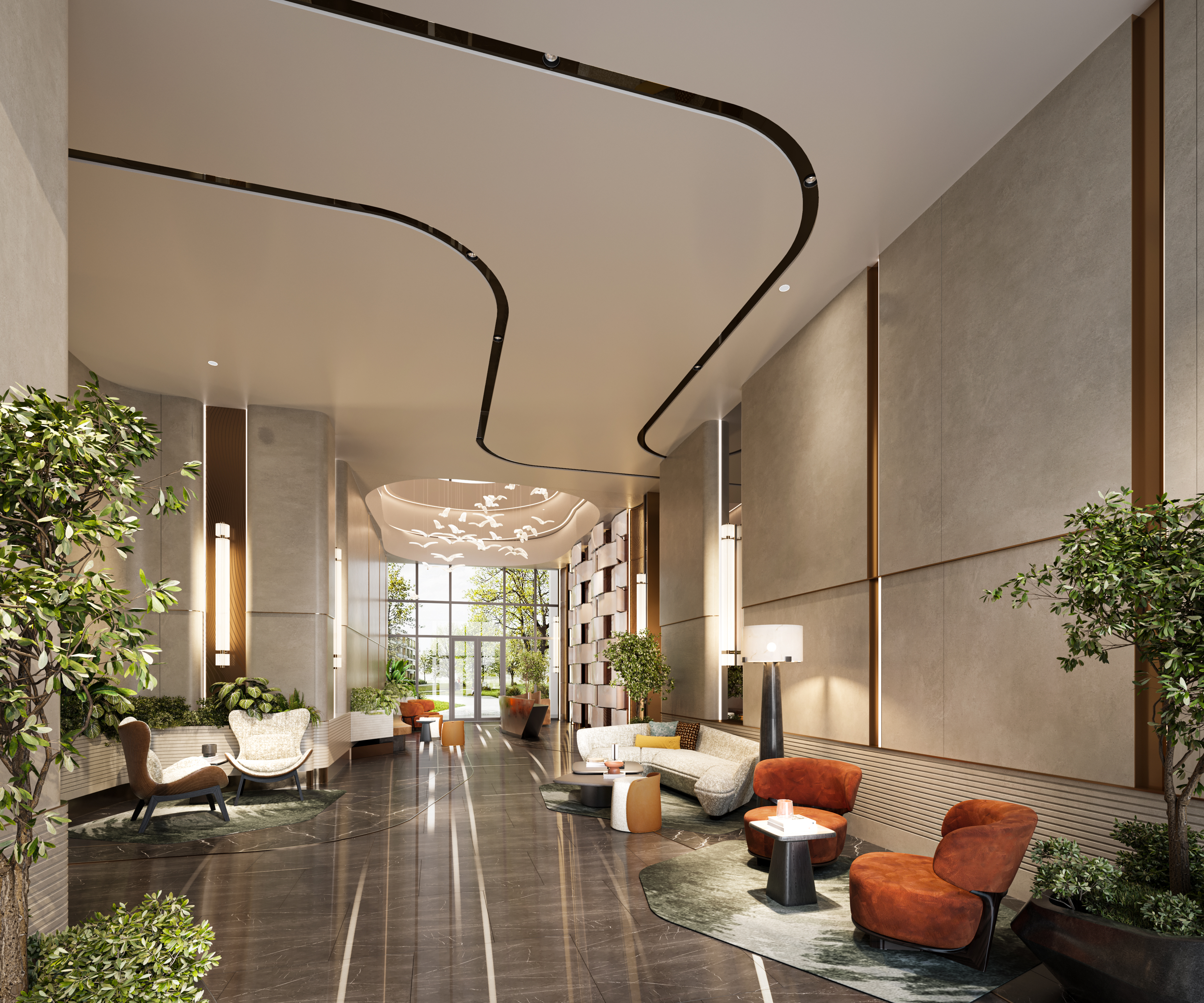 Sảnh đón theo phong cách “Quiet Luxry” của TT AVIO – Tháp Orion.