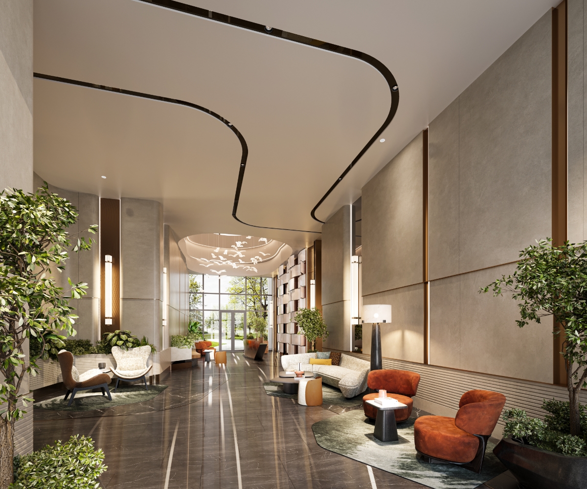 Sảnh đón theo phong cách “Quiet Luxry” của TT AVIO – Tháp Orion.