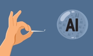 Trên Phố Wall, cụm từ “bong bóng AI” dường như đang bị né tránh. Ảnh minh họa