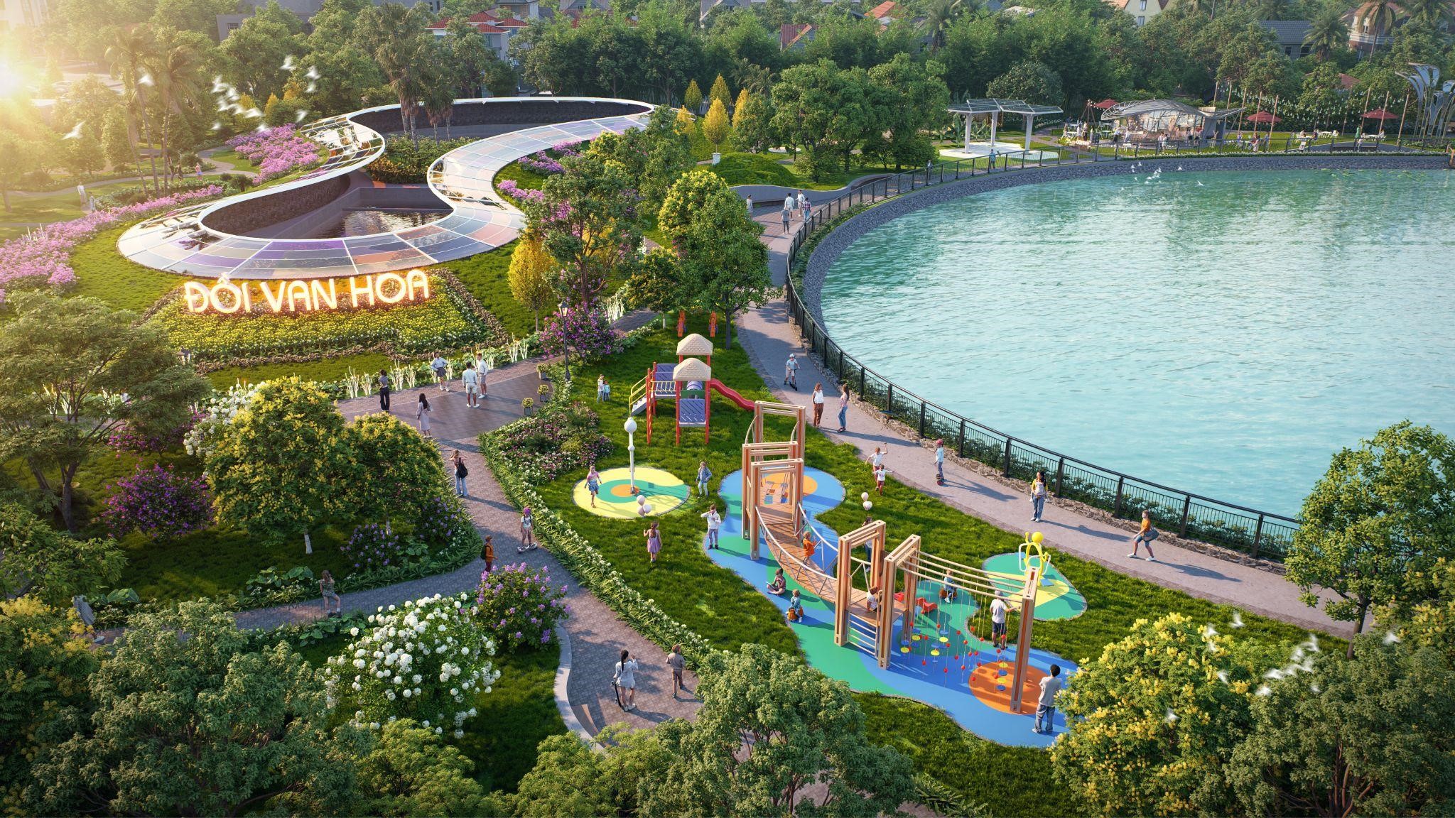 Economy City dành phần lớn diện tích dành cho các mảng xanh.