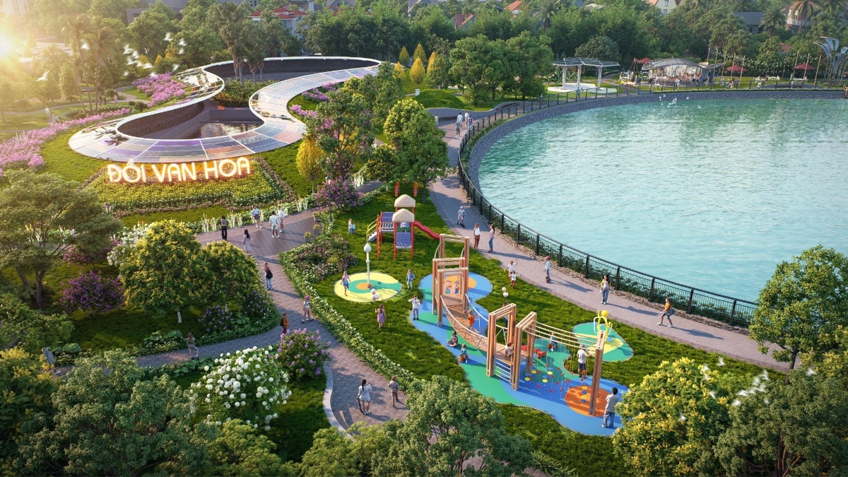 Economy City dành phần lớn diện tích dành cho các mảng xanh.