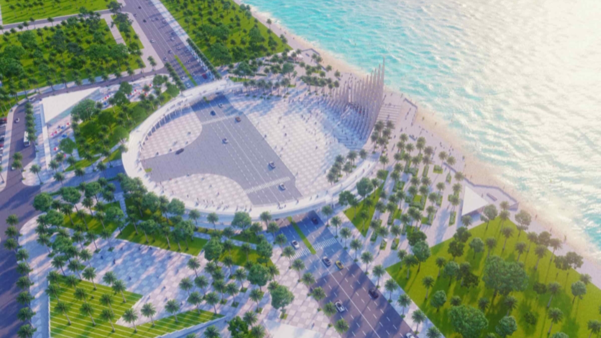 Quảng trường Tam Thắng trên đường Thùy Vân, phường Vũng Tàu.