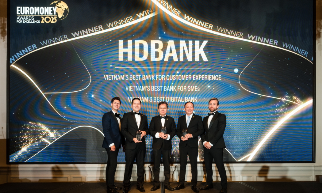 HDBank tự hào ghi dấu ấn đặc biệt khi trở thành ngân hàng Việt Nam duy nhất giành cùng lúc ba giải thưởng Euromoney Awards for Excellence 2025.