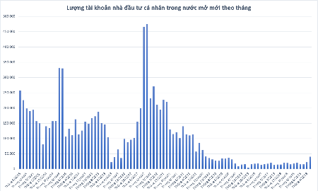 Nhà đầu tư cá nhân mở tài khoản chứng khoán kỷ lục trong một năm