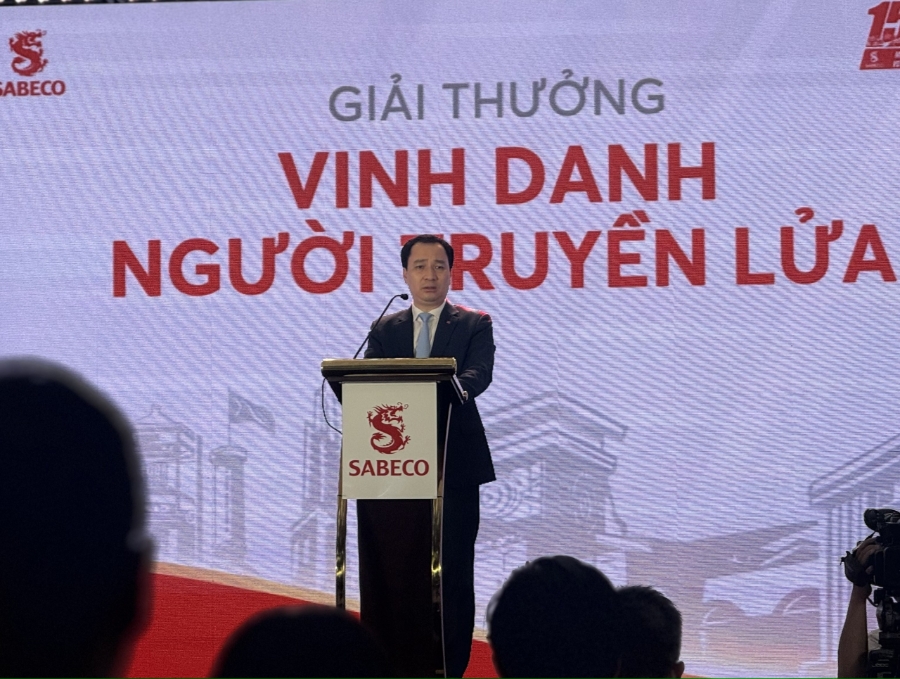 Ông Vũ Văn Tiến, Ủy viên Đoàn Chủ tịch, Trưởng Ban Tuyên giáo Ủy ban Trung ương Mặt trận Tổ quốc Việt Nam, phát biểu tại sự kiện.