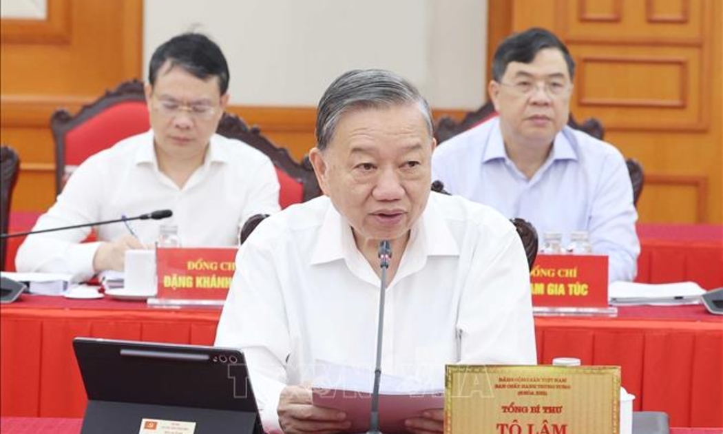Tổng Bí thư Tô Lâm phát biểu. Ảnh: TTXVN.