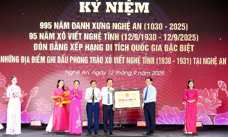 Nghệ An kỷ niệm 995 năm danh xưng, 95 năm Xô viết và đón Bằng Di tích quốc gia đặc biệt