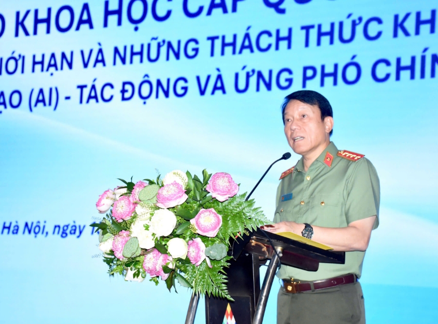 Đại tướng Lương Tam Quang, Ủy viên Bộ Chính trị, Bộ trưởng Bộ Công an, khẳng định trong các công nghệ chiến lược, AI được coi là đột phá hàng đầu. 