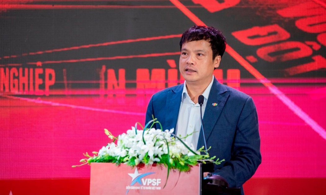 Ông Nguyễn Văn Khoa, Phó Chủ tịch Hội Doanh nhân trẻ Việt Nam, Chủ tịch Hiệp hội Phần mềm và Dịch vụ Công nghệ thông tin Việt Nam, Tổng Giám đốc Tập đoàn FPT - Ảnh: Thái Quỳnh.  