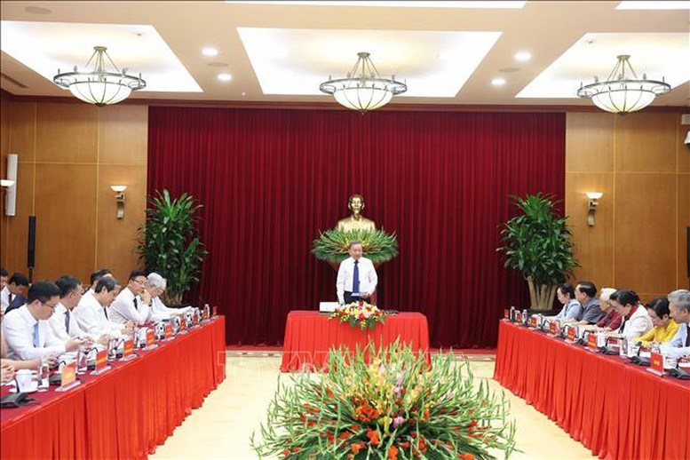 Tổng Bí thư Tô Lâm phát biểu. Ảnh: TTXVN 