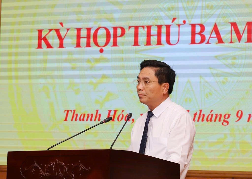 Bí thư Tỉnh ủy Thanh Hoá Nguyễn Doãn Anh phát biểu chỉ đạo kỳ họp.