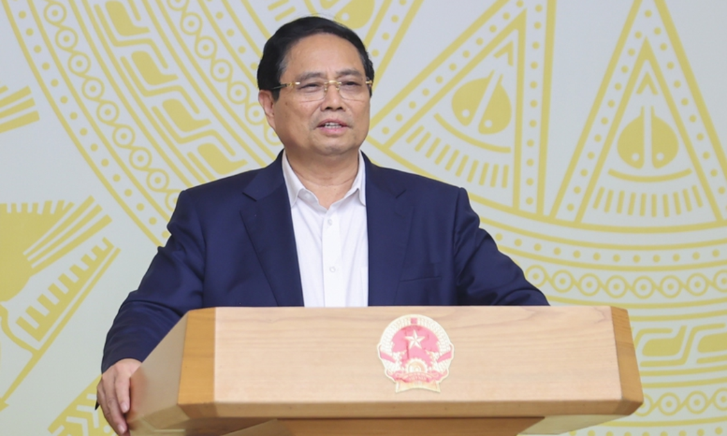 Thủ tướng Phạm Minh Chính và các Phó Thủ tướng Chính phủ đã chủ trì Hội nghị toàn quốc thúc đẩy đầu tư công năm 2025 (lần thứ 3). (Ảnh: VGP)