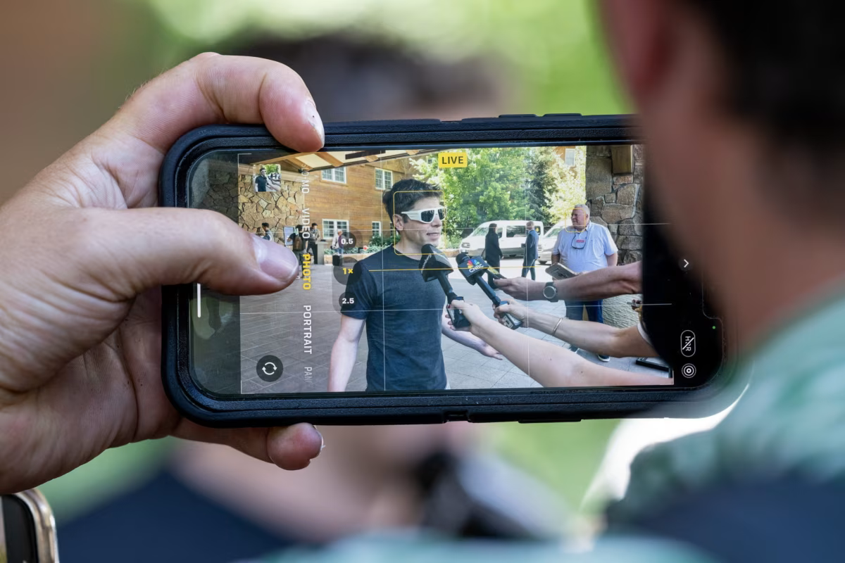 Ông Sam Altman tại hội nghị thượng đỉnh công nghệ và truyền thông Sun Valley ở Idaho vào tháng 7 vừa qua. Ảnh: Bloomberg