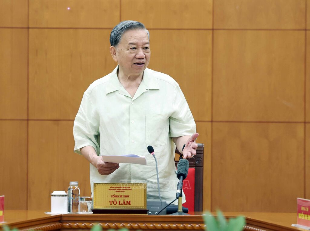 Tổng Bí thư Tô Lâm phát biểu. Ảnh: TTXVN