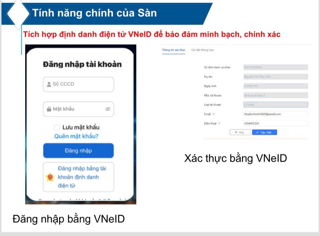 Giao diện đăng nhập sàn việc làm quốc gia (bản thử nghiệm). Ảnh chụp màn hình.