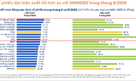 Nắm giữ cổ phiếu ngân hàng, nhiều quỹ lãi khủng hiệu suất cao nhất 62%