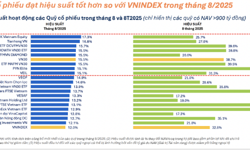 Nắm giữ cổ phiếu ngân hàng, nhiều quỹ lãi khủng hiệu suất cao nhất 62%