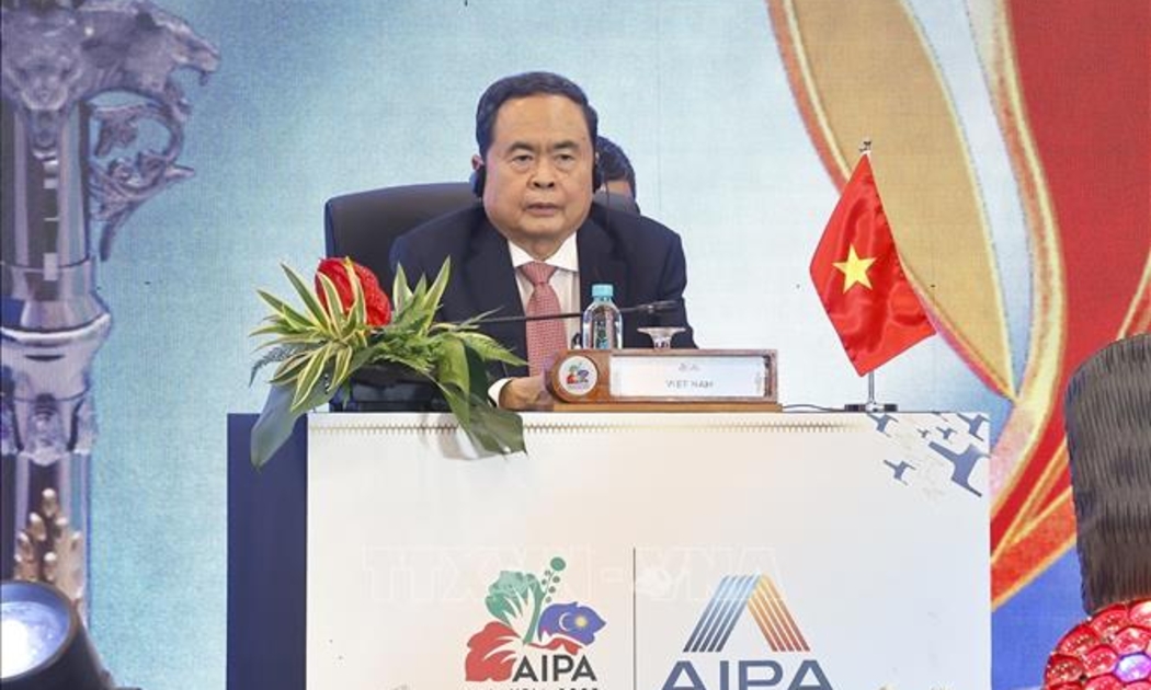 Chủ tịch Quốc hội Trần Thanh Mẫn dự Phiên toàn thể thứ nhất, Đại hội đồng liên Nghị viện các nước ASEAN lần thứ 46 (AIPA-46). Ảnh: TTXVN.