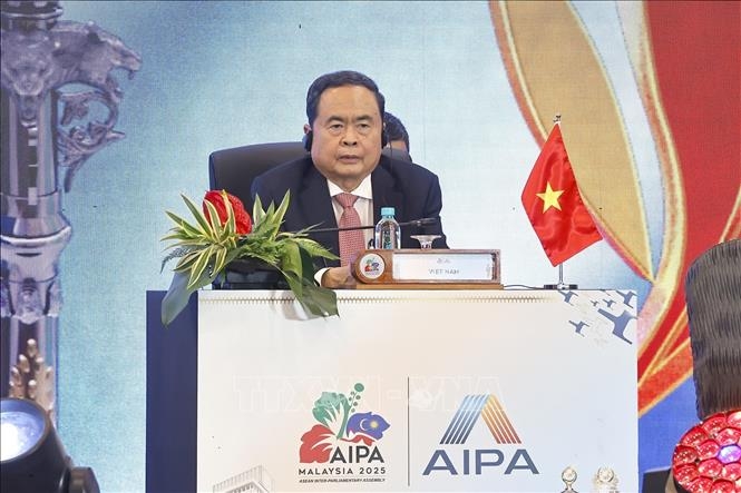 Chủ tịch Quốc hội Trần Thanh Mẫn dự Phiên toàn thể thứ nhất, Đại hội đồng liên Nghị viện các nước ASEAN lần thứ 46 (AIPA-46). Ảnh: TTXVN.