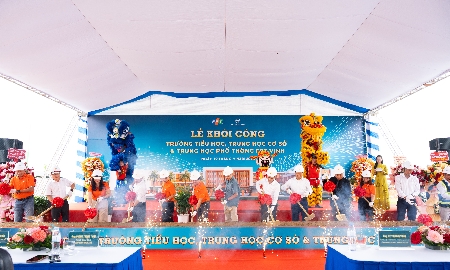Khởi công trường liên cấp FPT tại đô thị Eco Central Park của nhà sáng lập Ecopark