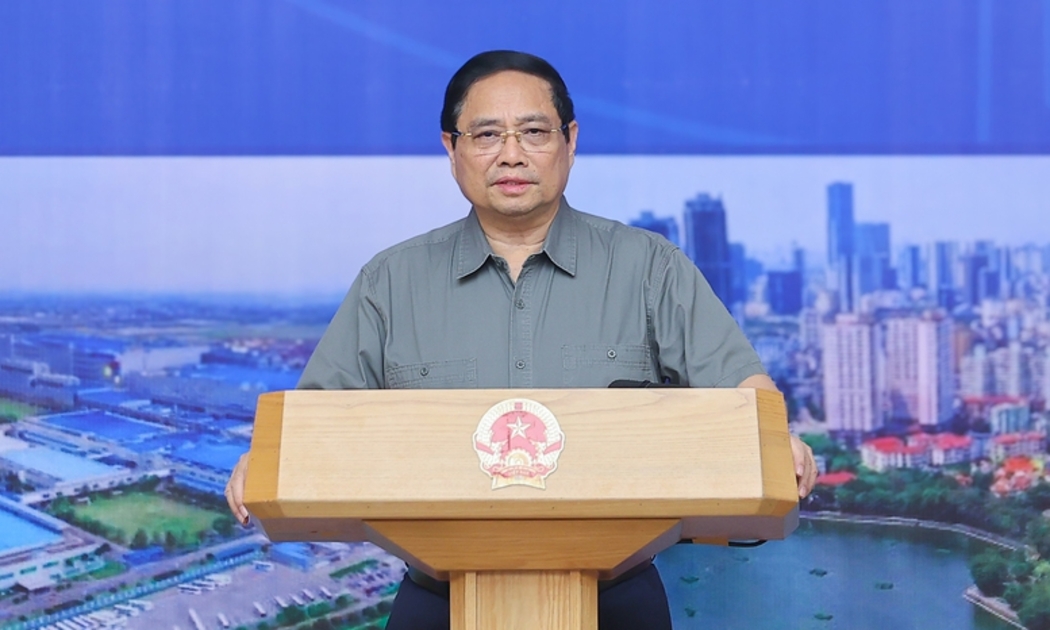 Thủ tướng Chính phủ Phạm Minh Chính, Chủ tịch Hội đồng điều phối vùng Đồng bằng sông Hồng, chủ trì Hội nghị lần thứ 6 của Hội đồng. Ảnh: VGP