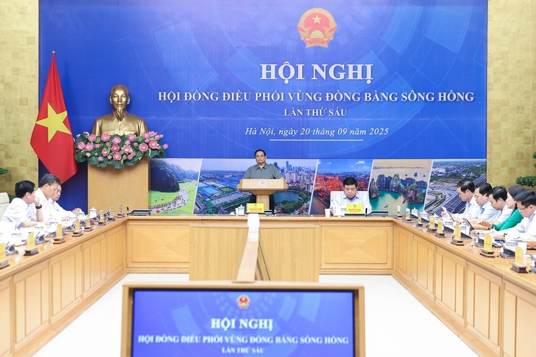 Hội nghị Hội đồng điều phối vùng Đồng bằng sông Hồng lần thứ 6- Ảnh: VGP