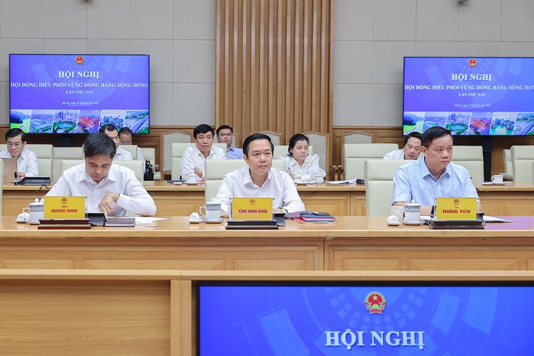 Các đại biểu tham dự Hội nghị Hội đồng điều phối vùng Đồng bằng sông Hồng lần thứ 6- Ảnh: VGP