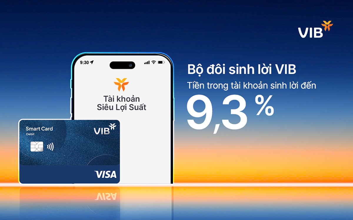 Bộ đôi Sinh lời VIB mang đến lợi ích đến 9,3%.