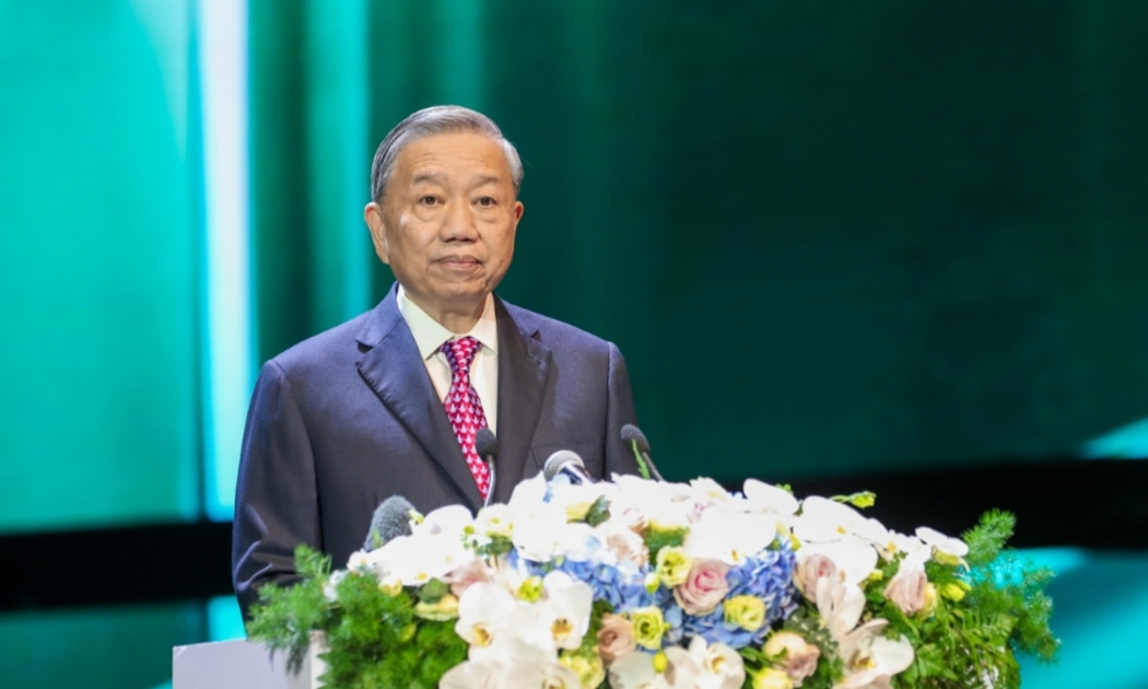Tổng Bí thư Tô Lâm phát biểu tại buổi lễ.