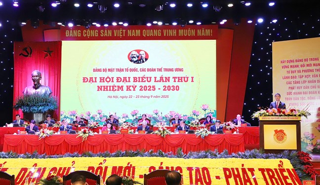 Ngày 22/9/2025, Đại hội đại biểu Đảng bộ Mặt trận Tổ quốc, các đoàn thể Trung ương lần thứ I, nhiệm kỳ 2025-2030 đã diễn ra phiên trù bị.