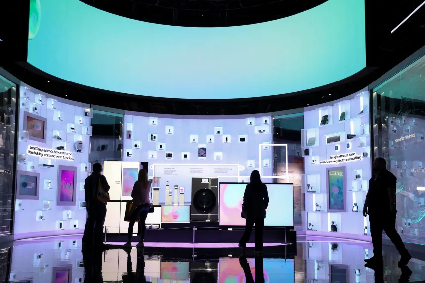 Gian hàng của Samsung tại Triển lãm Điện tử Tiêu dùng ở Las Vegas hồi đầu năm