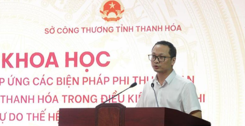 Ông Nguyễn Đức Toàn, Phó trưởng phòng Quản lý Xuất nhập khẩu, Sở Công Thương Thanh Hóa, phát biểu tại sự kiện